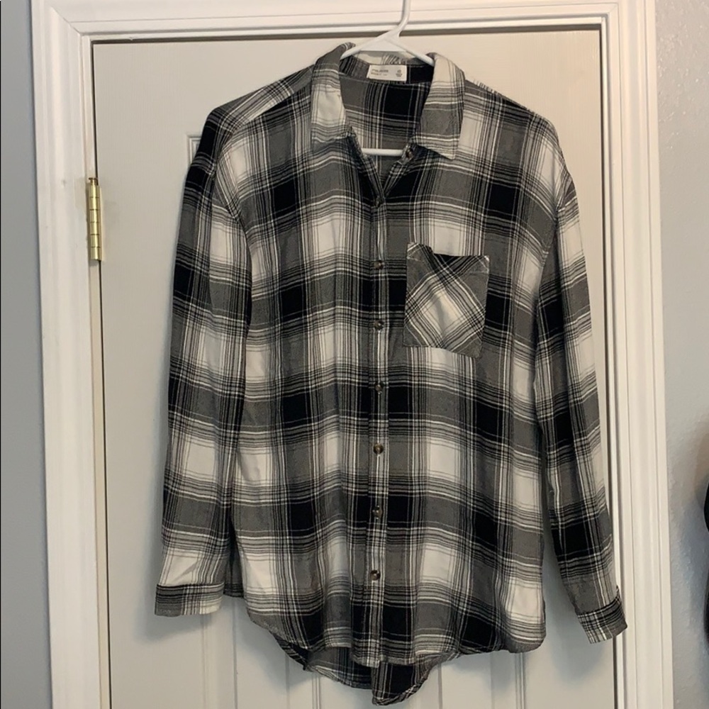 Button down plaid shirt